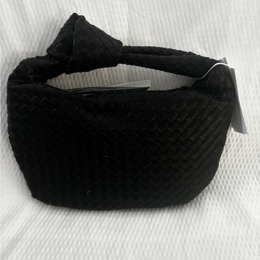 Elegant Black Woven Handbag